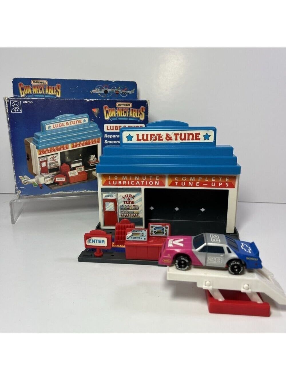 Matchbox Connectables Lube & Tune Toy Car Service Playset Garage 1 Vehicle 1990